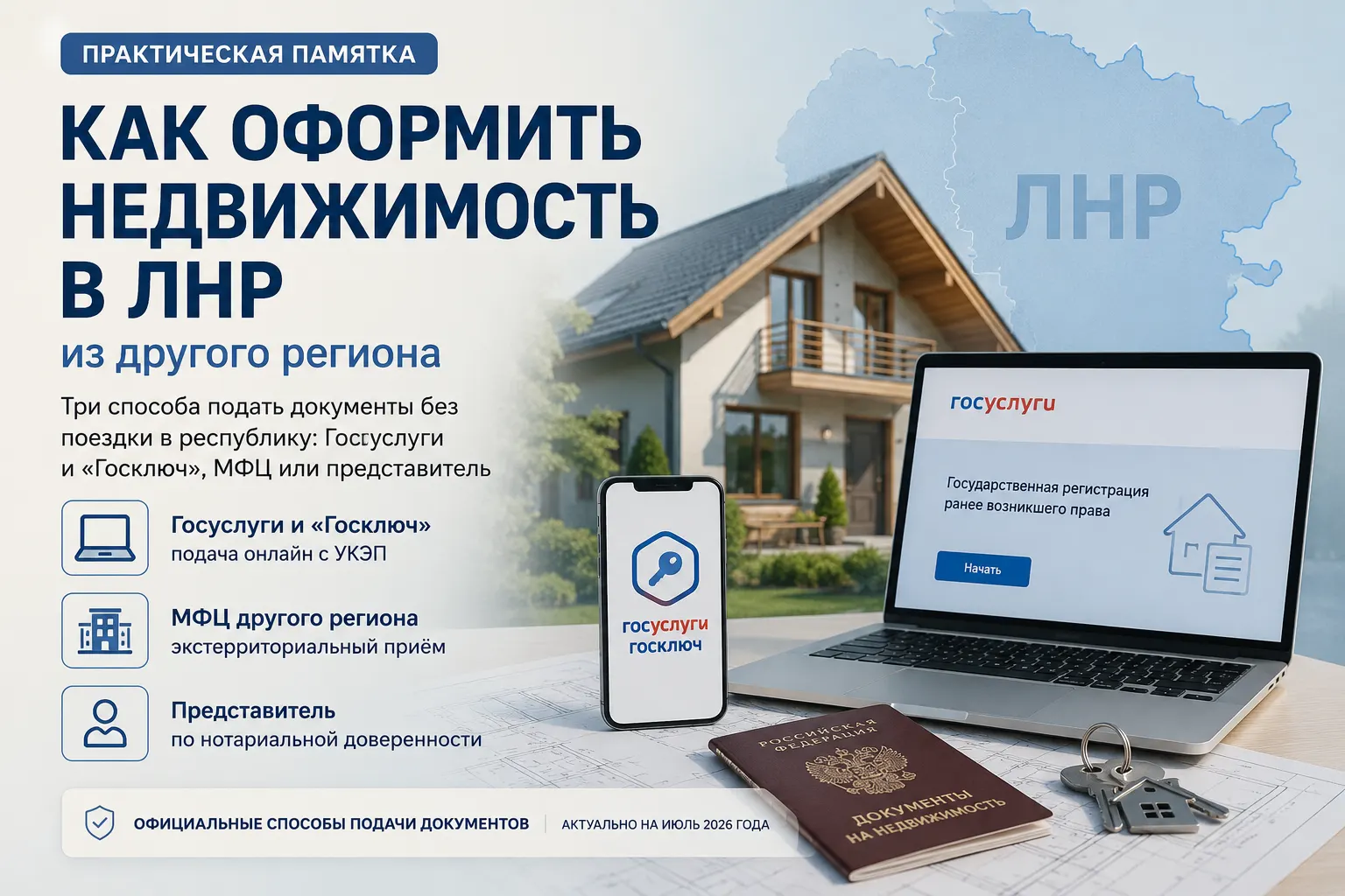 Два заявления на недвижимость через Госуслуги и подписание в приложении «Госключ»