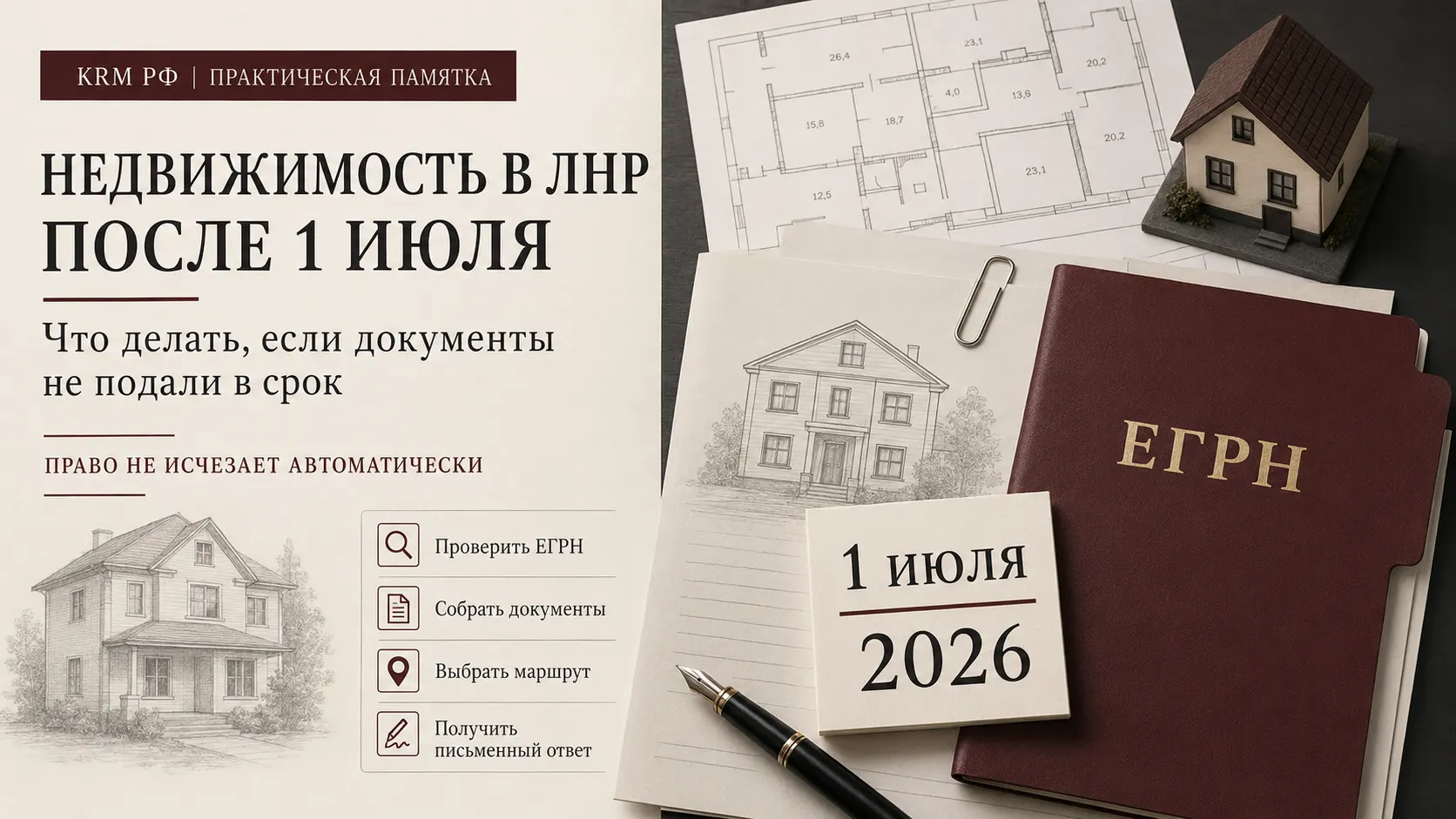 Документы, ключи и план недвижимости для регистрации права в ЕГРН